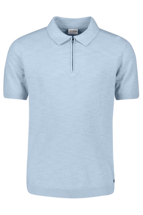 NO-EXCESS blauwe heren polo | Vooraanzicht