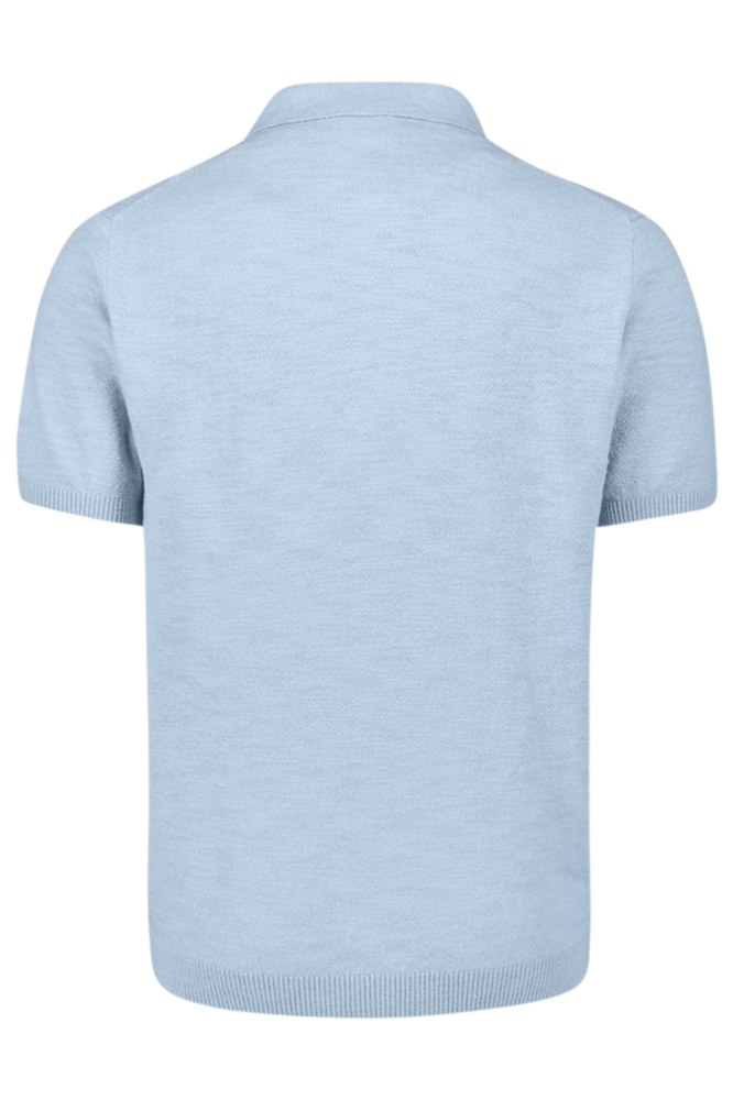 NO-EXCESS blauwe heren polo | Achteraanzicht