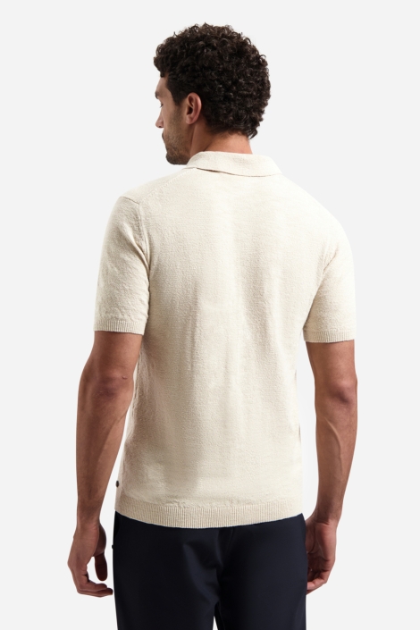 NO-EXCESS beige heren polo | Model achteraanzicht