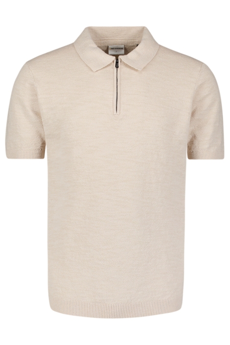 NO-EXCESS beige heren polo | Vooraanzicht