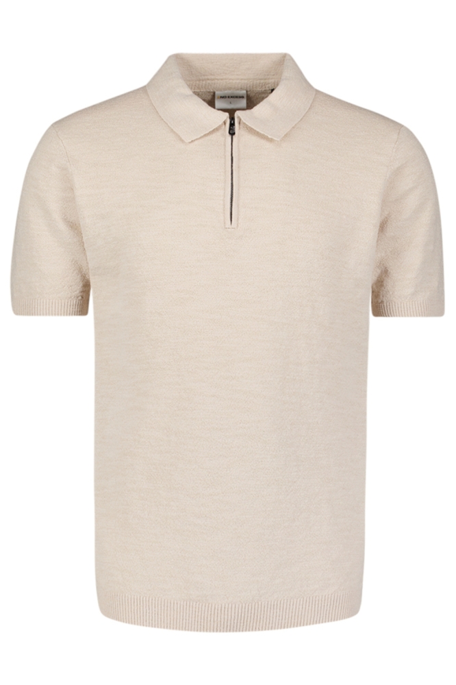NO-EXCESS beige heren polo | Vooraanzicht
