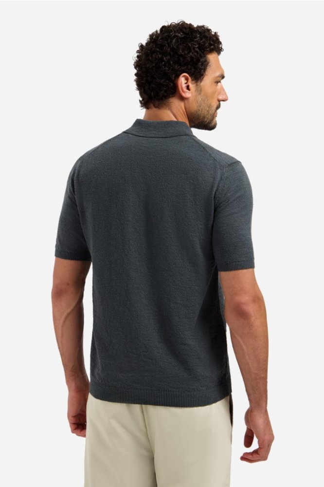 NO-EXCESS grijze heren polo | Model achteraanzicht