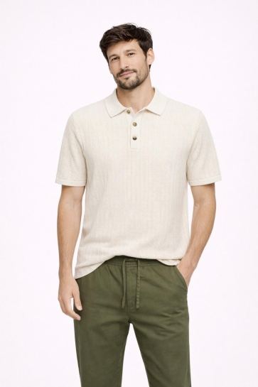 Only & Sons ONSMOON REG 12 SS POLO KNIT NOOS 22032760 Egret
