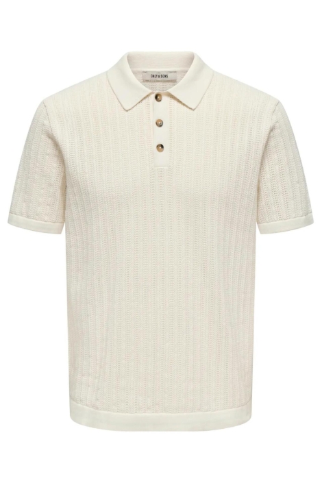 Only & Sons beige heren polo | Vooraanzicht