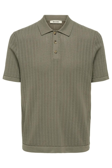 Only & Sons groene heren polo | Vooraanzicht