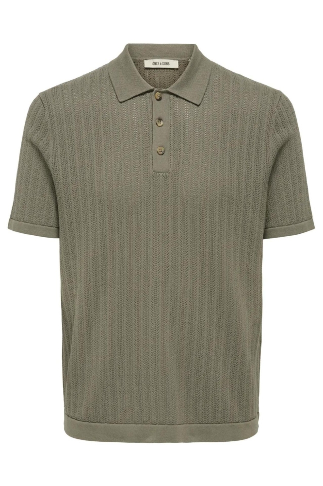 Only & Sons groene heren polo | Vooraanzicht