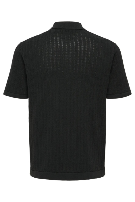 Only & Sons zwarte heren polo | Achteraanzicht