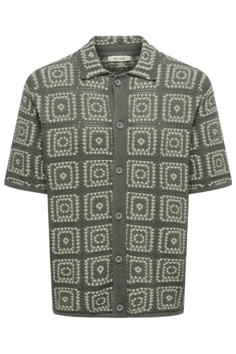 Only & Sons groene heren overhemd | Vooraanzicht