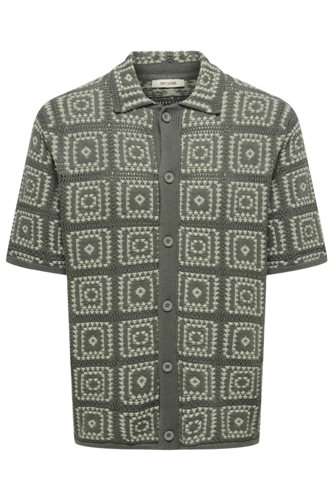 Only & Sons groene heren overhemd | Vooraanzicht