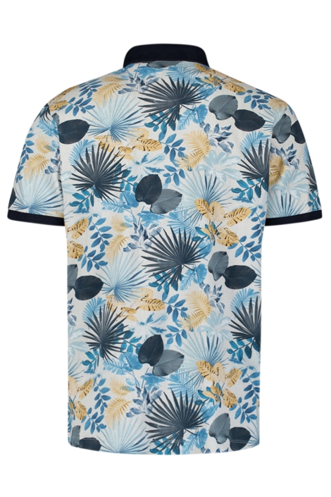 NO-EXCESS blauwe heren polo | Achteraanzicht