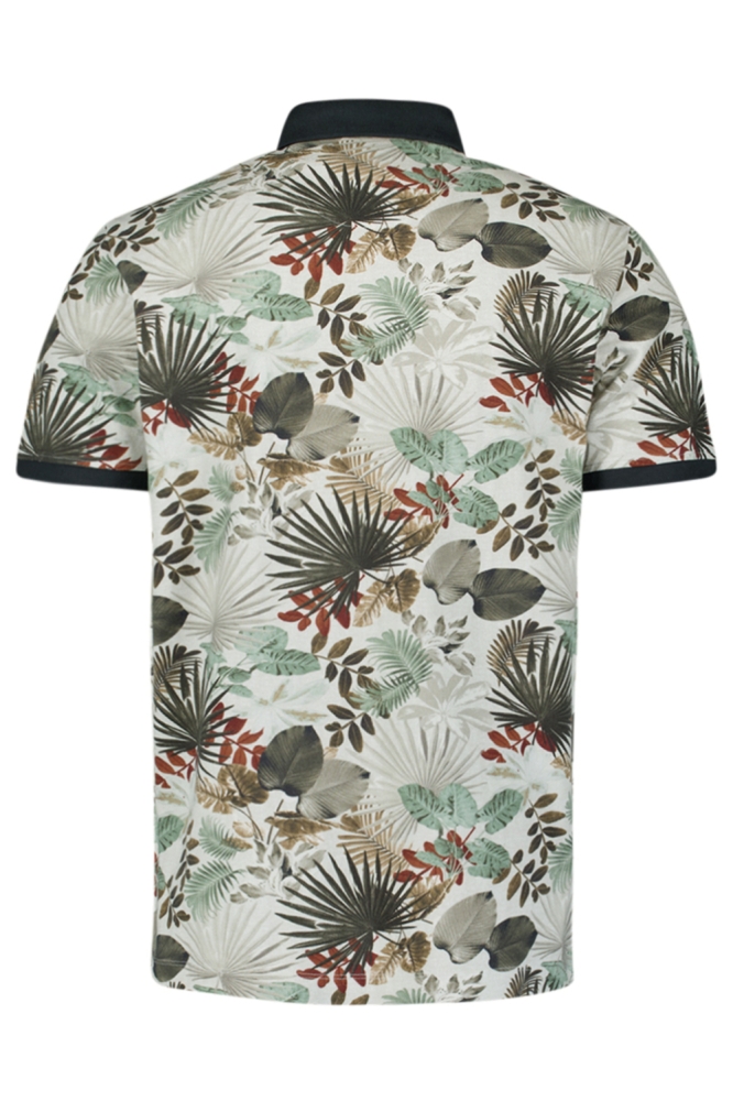 NO-EXCESS groene heren polo | Achteraanzicht