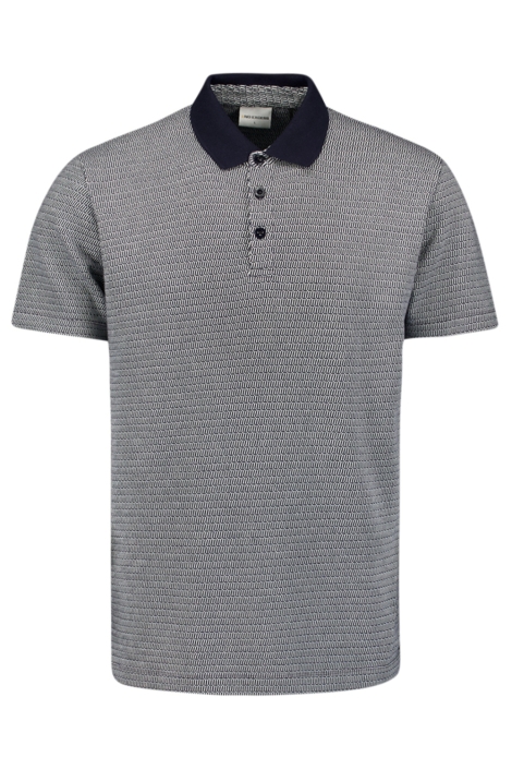 NO-EXCESS blauwe heren polo | Vooraanzicht