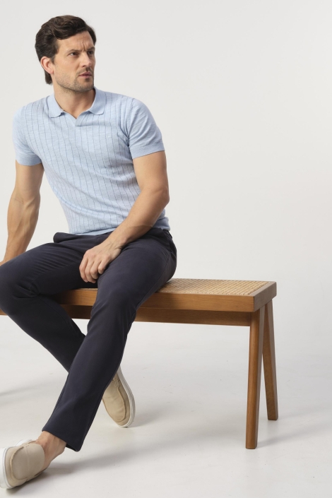 Campbell blauwe heren polo | Sfeerbeeld, In situatie