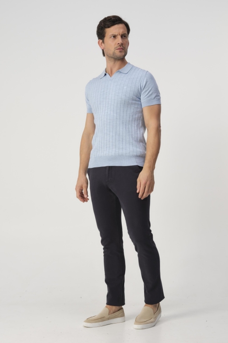 Campbell blauwe heren polo | Model