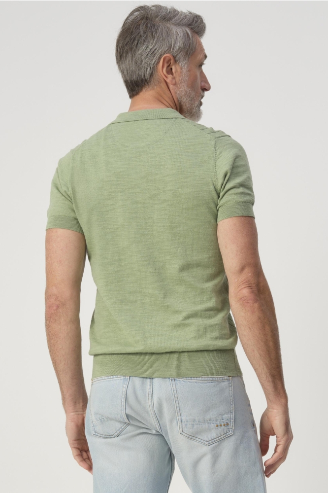 Campbell groene heren polo | Model achteraanzicht