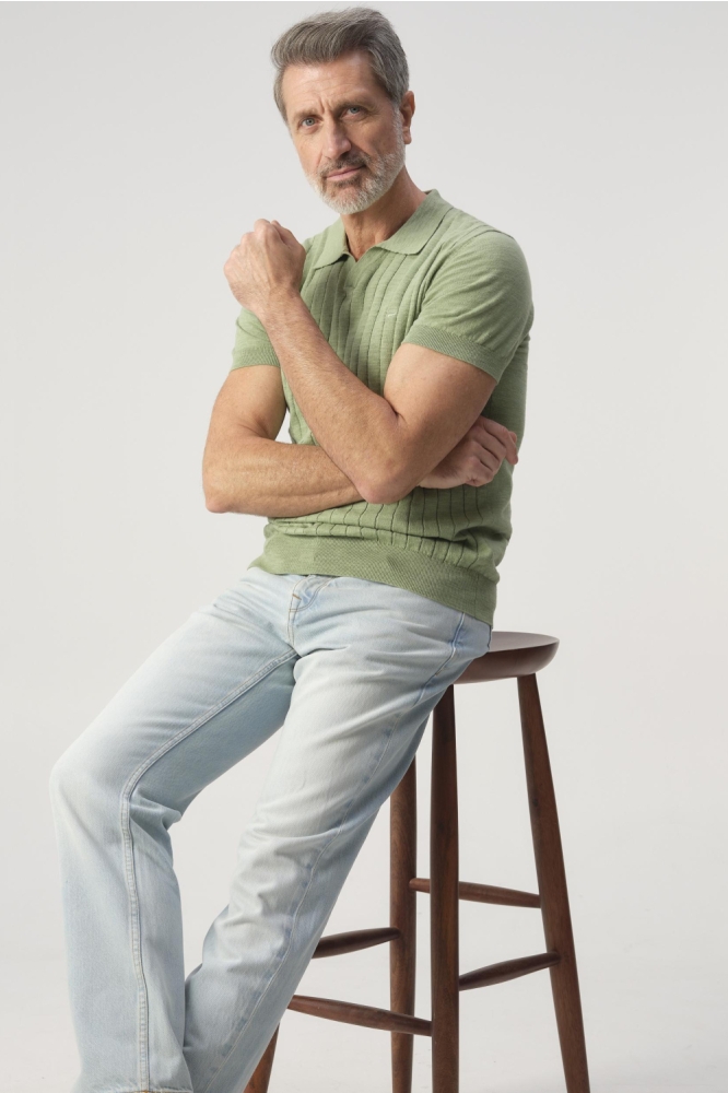 Campbell groene heren polo | Model