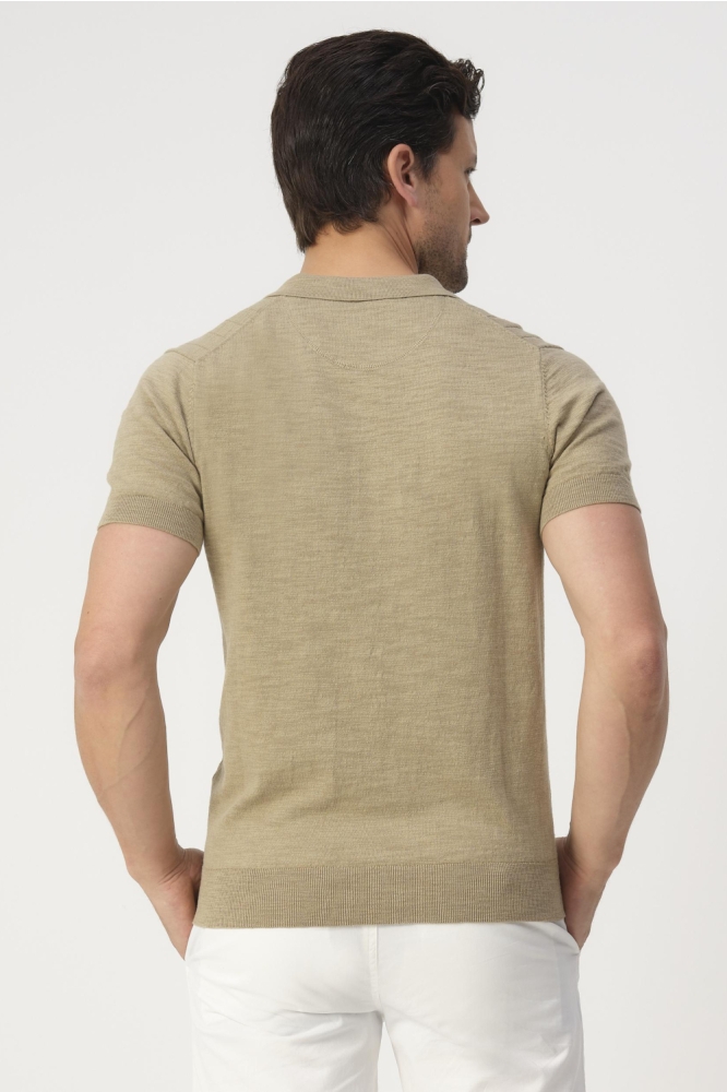 Campbell groene heren polo | Model achteraanzicht