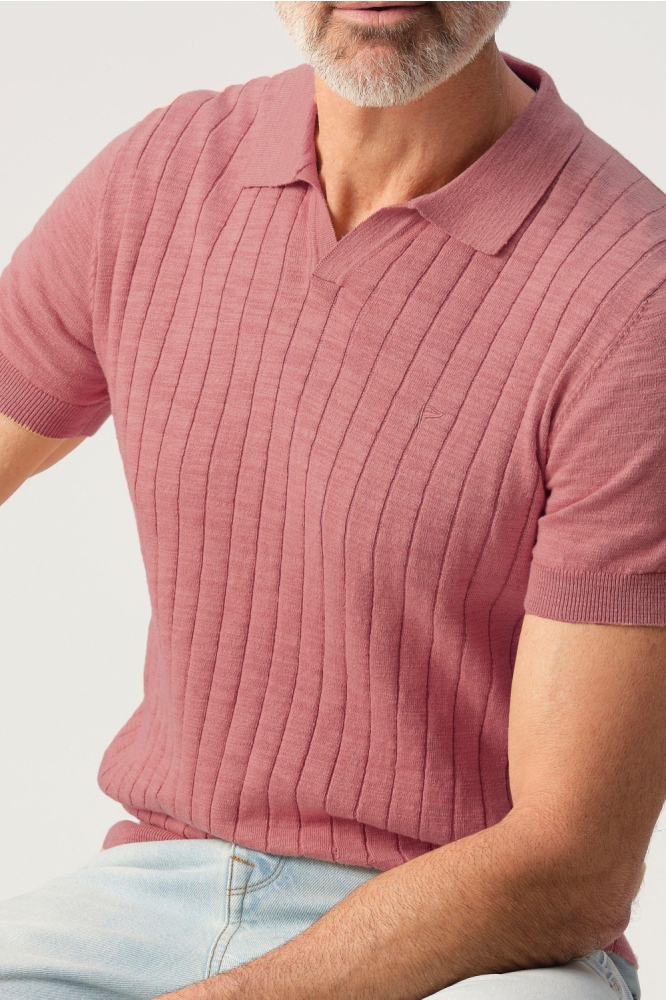 Campbell roze heren polo | Close up