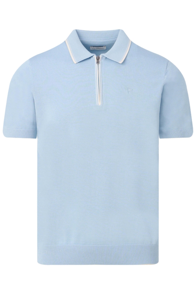 Campbell blauwe heren polo | Vooraanzicht