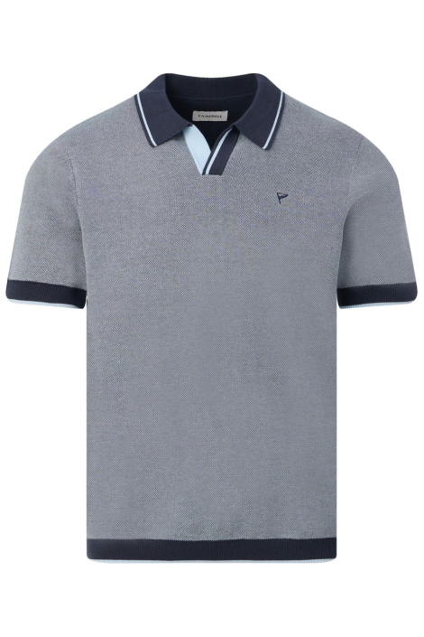 Campbell blauwe heren polo | Vooraanzicht