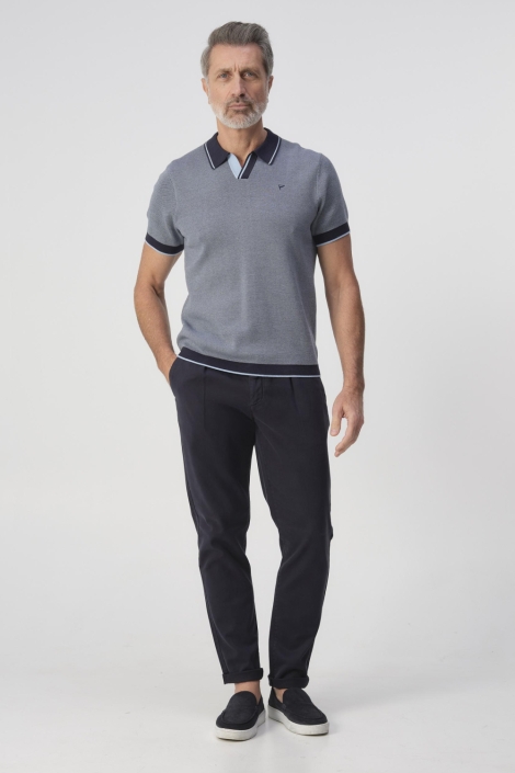 Campbell blauwe heren polo | Model