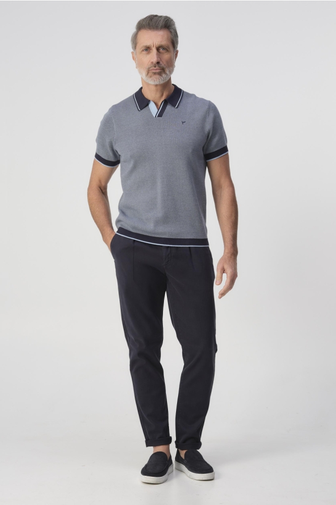 Campbell blauwe heren polo | Model