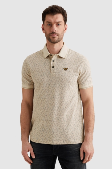 PME legend short sleeve polo fine pique all o Ecru