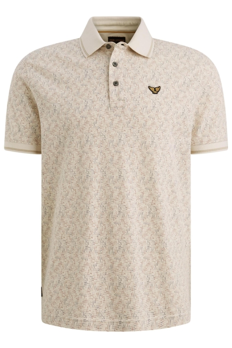 PME legend ecru heren polo | Vooraanzicht