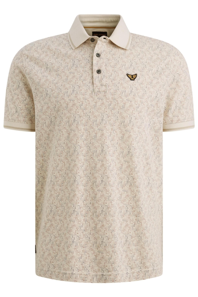 PME legend ecru heren polo | Vooraanzicht