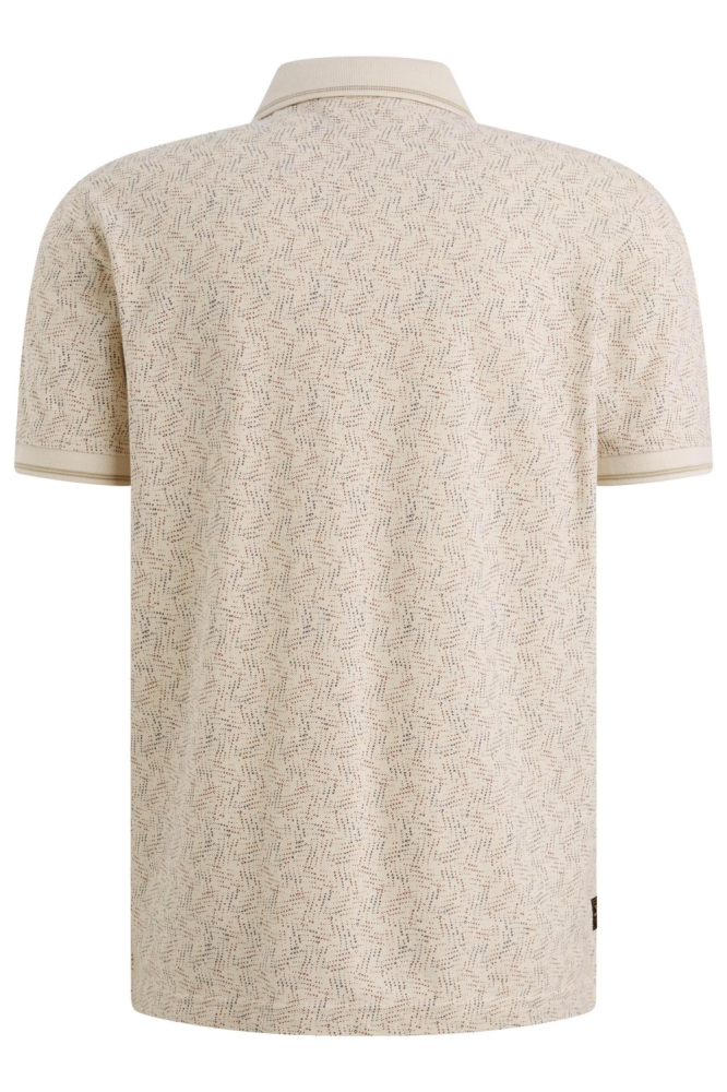 PME legend ecru heren polo | Achteraanzicht