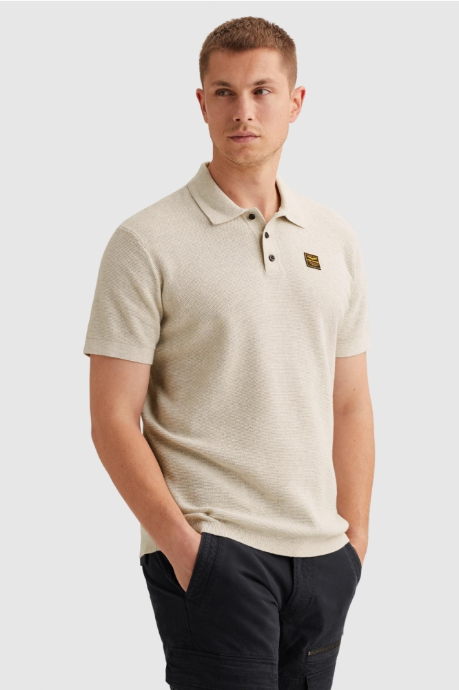 PME legend grijze heren polo | Model zijaanzicht