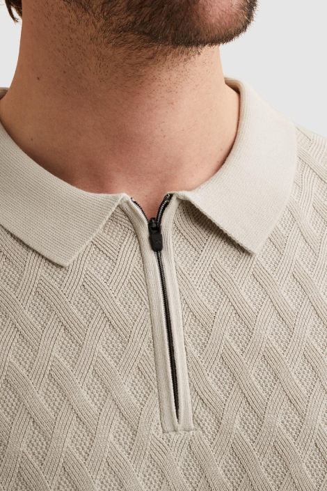 Vanguard beige heren polo | Close up