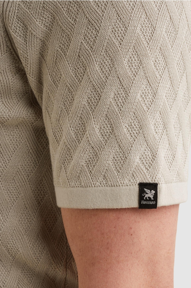 Vanguard beige heren polo | Close up