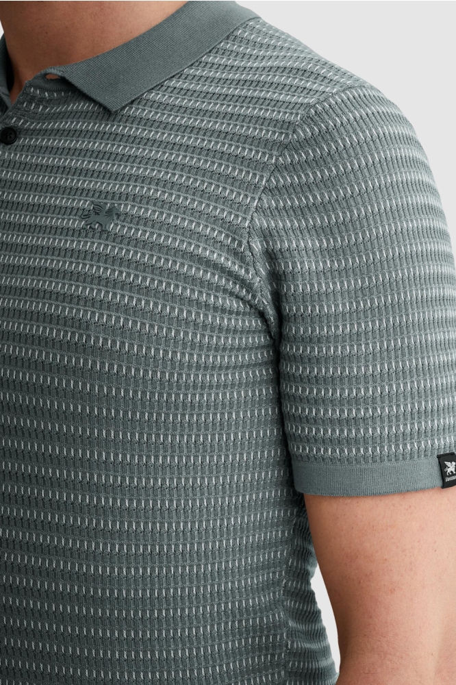 Vanguard blauwe heren polo | Close up
