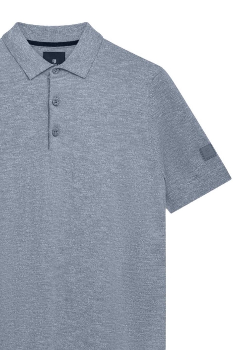 State of Art blauwe heren polo | Close up