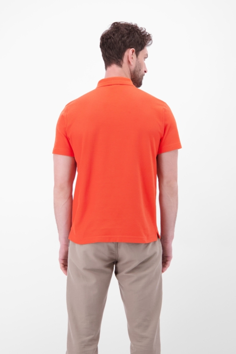 Lerros oranje heren polo | Model achteraanzicht