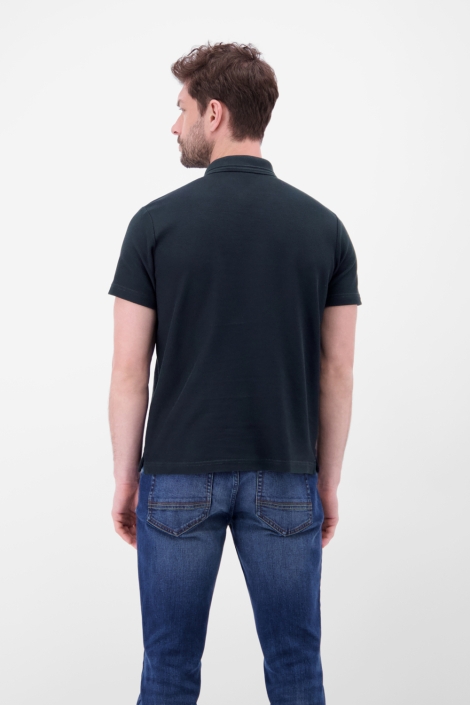 Lerros blauwe heren polo | Model achteraanzicht