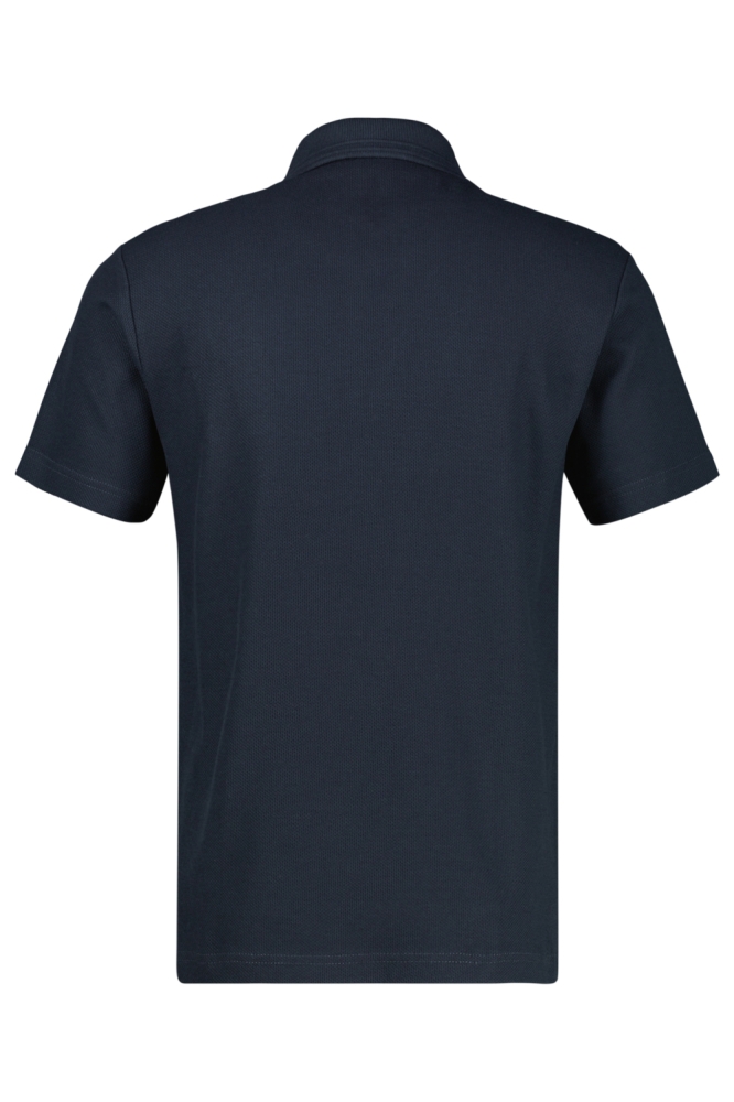 Lerros blauwe heren polo | Achteraanzicht