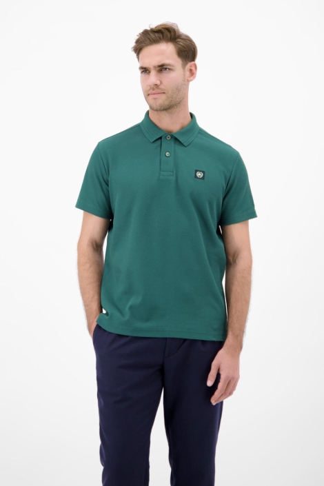Lerros groene heren polo | Model vooraanzicht