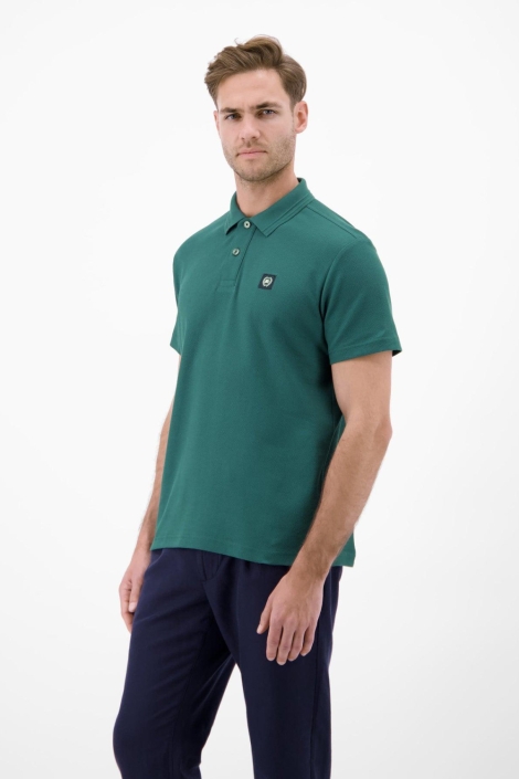 Lerros groene heren polo | Model zijaanzicht