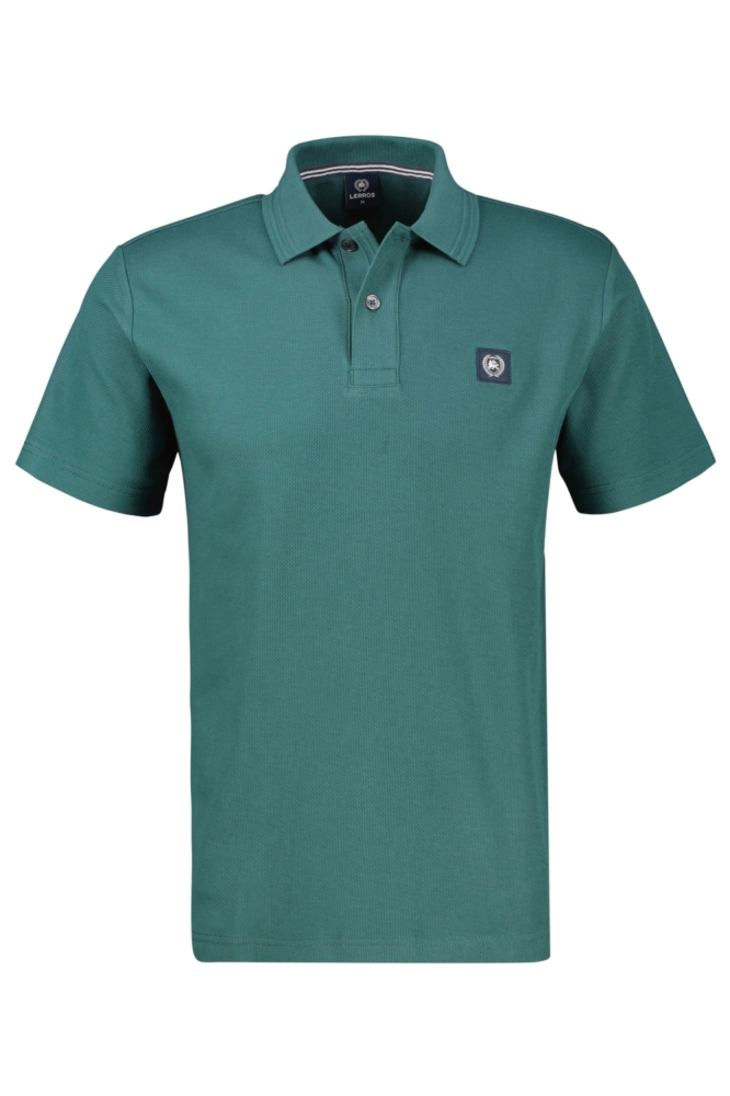 Lerros groene heren polo | Vooraanzicht