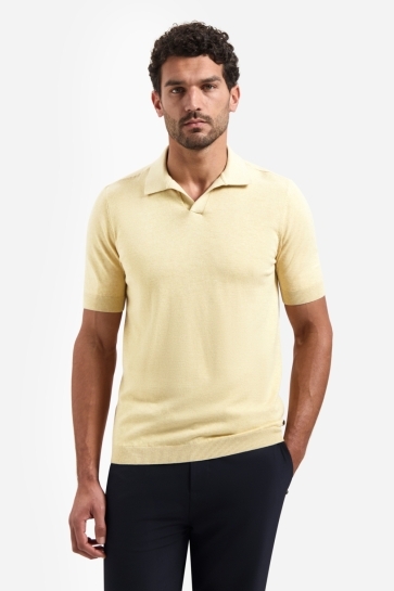 NO-EXCESS Polo GEBREIDE POLO MET V HALS 31220292SN 070 YELLOW