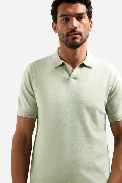 NO-EXCESS groene heren polo | Close up