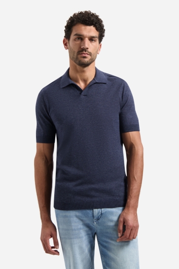 NO-EXCESS Polo GEBREIDE POLO MET V HALS 31220292SN 078 NIGHT