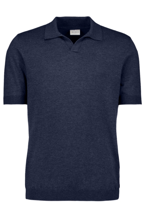 NO-EXCESS blauwe heren polo | Vooraanzicht
