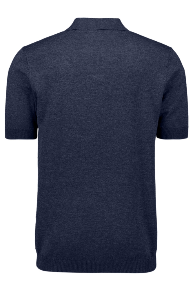 NO-EXCESS blauwe heren polo | Achteraanzicht