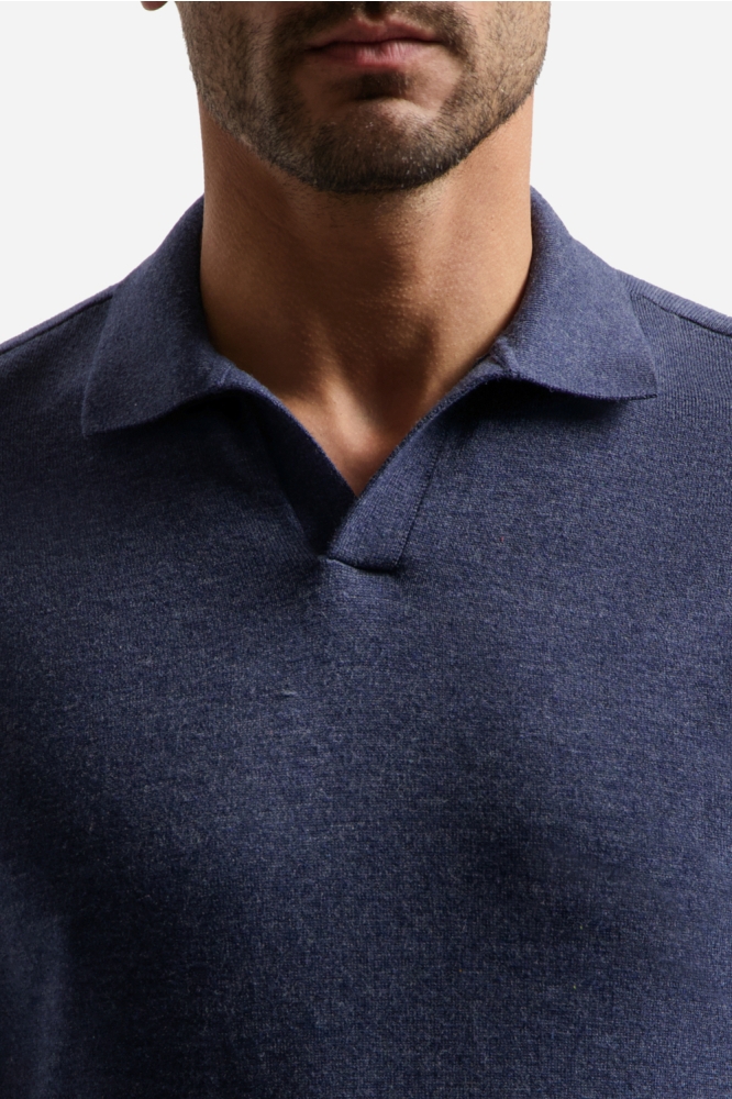 NO-EXCESS blauwe heren polo | Kleurstaal
