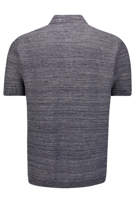 NO-EXCESS blauwe heren polo | Achteraanzicht