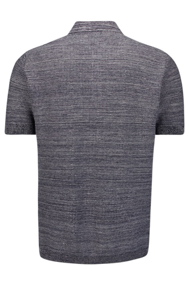 NO-EXCESS blauwe heren polo | Achteraanzicht