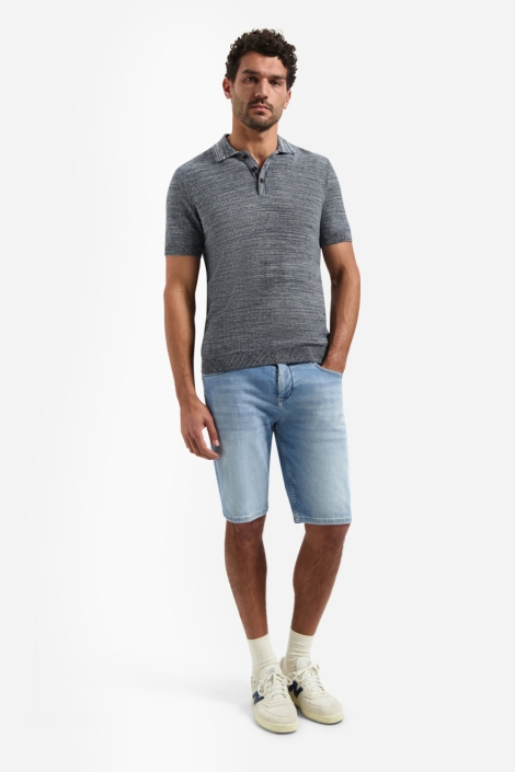 NO-EXCESS blauwe heren polo | Model